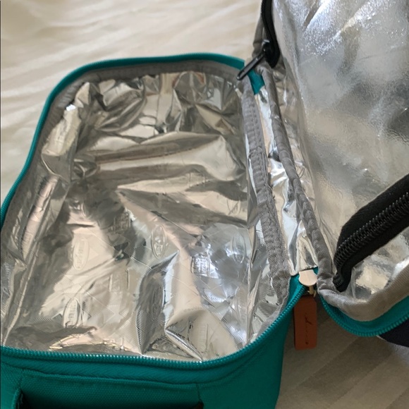 Navy and Teal Zippered Cooler Bag NWOT - Picture 6 of 8